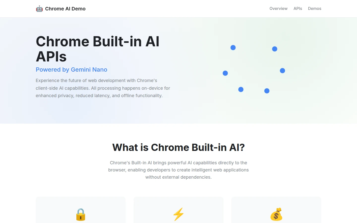 Demo de las API de IA integrada de Chrome ejecutándose en el navegador